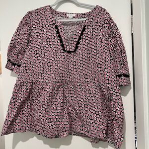 Chic Soul Pink Floral Blouse